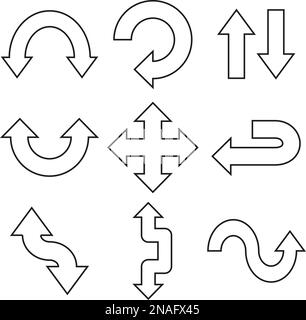 Set of different arrows on a white background. Vector illustration Stock Vector