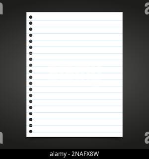 Blank paper note with lines. Vector illustration eps10 Stock Vector