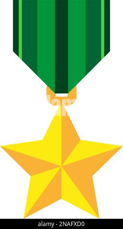 Gold medal in the shape of a star. Vector illustration Stock Vector