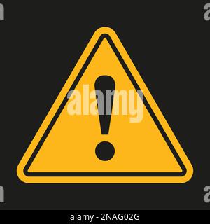 Danger sign. Exclamation point on a black background. Vector illustration Stock Vector