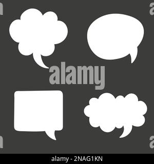 Set of speech bubble. Think cloud symbols. Vector illustration Stock Vector