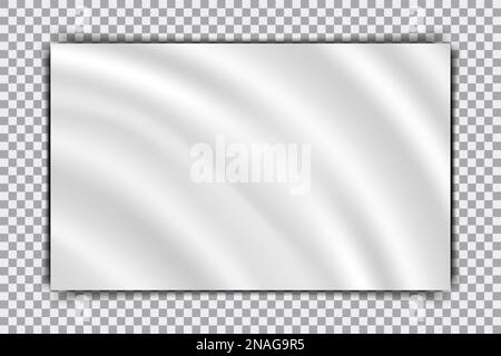 Waving mockup blank canvas on a transparent background Stock Vector