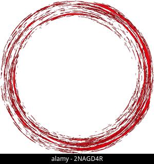 Round red frame with grunge. Vector illustration Stock Vector