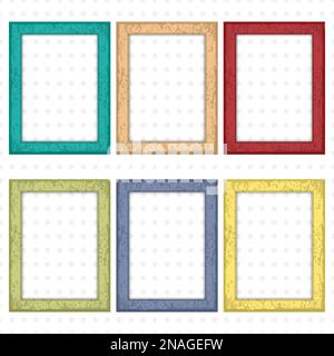 Set of colorful wooden frames. Wooden square picture frames of colorful set for your web design. Abstract colorful picture frames on vintage backgroun Stock Vector