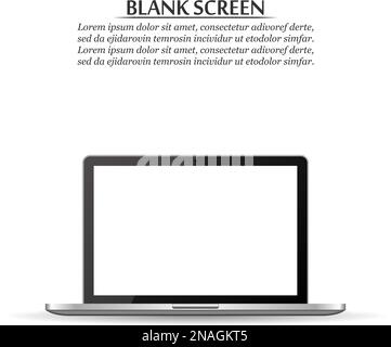 Blank screen. Realistic laptop on a white background Stock Vector