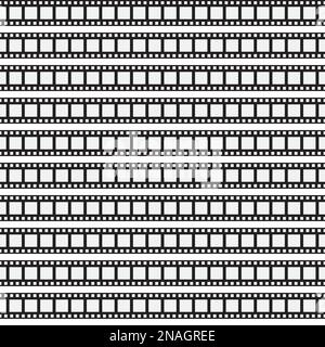 Seamless pattern of ribbons photographic film on a white background Stock Vector