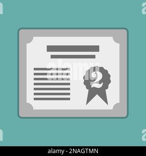 Prize silver certificat for 2st. Vector illustration eps10 Stock Vector