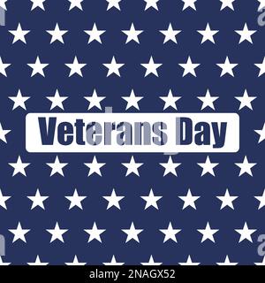 USA flag seamless pattern. White stars on a blue background. Veterans day Stock Vector