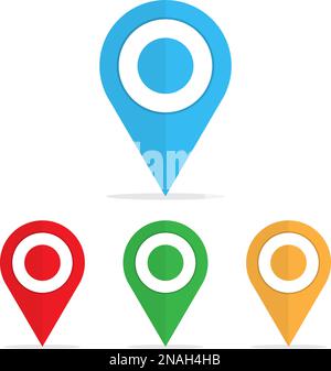 Set of bright map pointers. Pin icon. Vector illustration Stock Vector