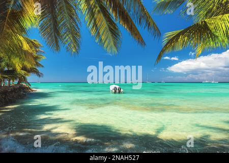 Tropical beach in Punta Cana, Dominican Republic Stock Photo