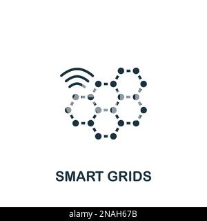 Smart grids icon. Monochrome simple sign from digitalization collection. Smart grids icon for logo, templates, web design and infographics. Stock Vector