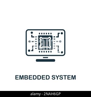 Embedded system icon. Monochrome simple sign from digitalization collection. Embedded system icon for logo, templates, web design and infographics. Stock Vector