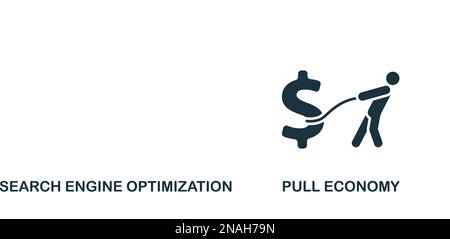 Pull economy icon. Monochrome simple sign from digitalization collection. Pull economy icon for logo, templates, web design and infographics. Stock Vector