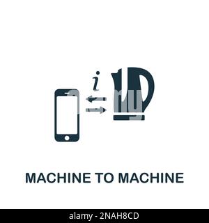 Machine to machine icon. Monochrome simple sign from digitalization collection. Machine to machine icon for logo, templates, web design and Stock Vector