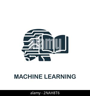 Machine learning icon. Monochrome simple sign from digitalization collection. Machine learning icon for logo, templates, web design and infographics. Stock Vector