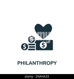 Philanthropy icon. Monochrome simple sign from donation collection. Philanthropy icon for logo, templates, web design and infographics. Stock Vector