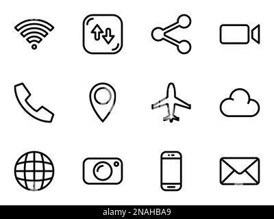 Simple vector icons. Flat illustration on a theme web icons for computer, phone, tablet, laptop Stock Vector