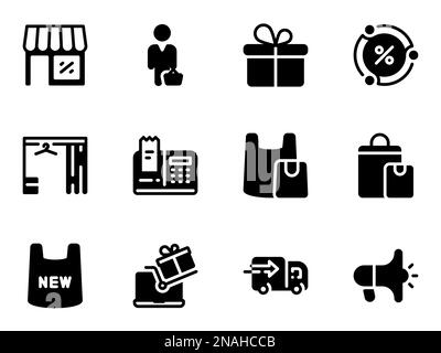 Simple vector icons. Flat illustration on a theme shopping Stock Vector