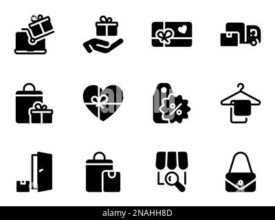 Simple vector icons. Flat illustration on a theme delivery, discounts, gift Stock Vector