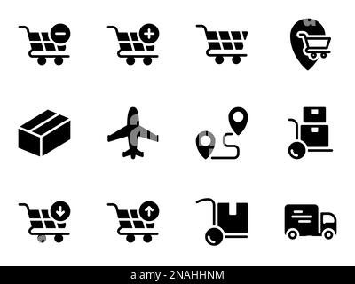 Simple vector icons. Flat illustration on a theme delivery, shopping Stock Vector