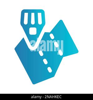 Simple vector icon store on map Stock Vector