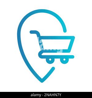 Simple vector icon shopping trolley Stock Vector