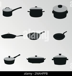 Set of objects on the theme of Food and utensils Stock Vector