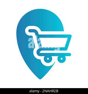 Simple vector icon shopping cart Stock Vector