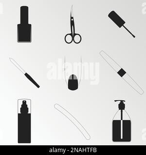 Set of objects on the theme of nail care Stock Vector