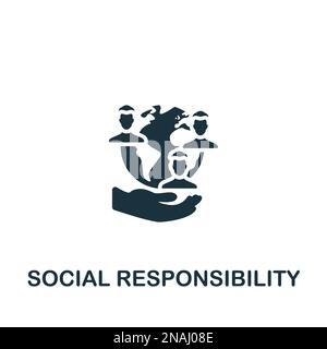 Social responsibility icon. Monochrome simple sign from donation collection. Social responsibility icon for logo, templates, web design and Stock Vector
