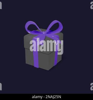 Dark gift box vector 3D Stock Vector