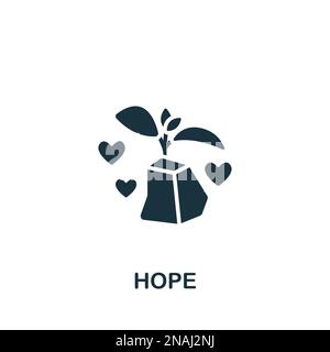 Hope icon. Monochrome simple sign from donation collection. Hope icon for logo, templates, web design and infographics. Stock Vector