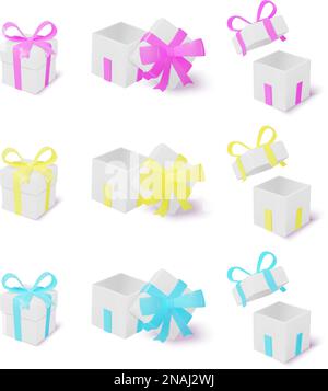 Vector 3D realistic gift boxes collection Stock Vector