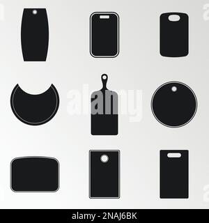 Set of objects on the theme of cutting boards Stock Vector