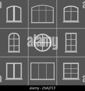 Set of icons on a theme windows Stock Vector