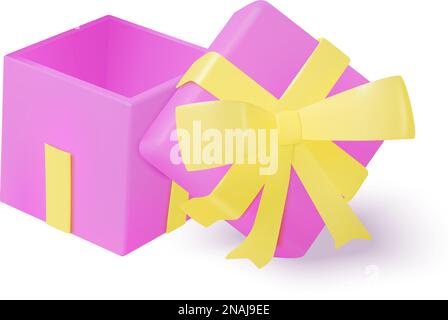 Mint color 3D realistic gift box vector open box Stock Vector