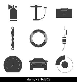 Set of objects on the theme of car detail Stock Vector