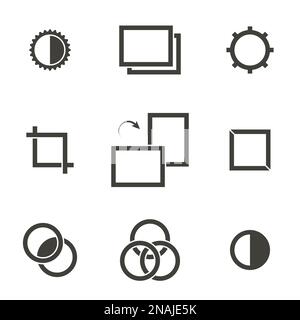 Set of objects on the theme of photography icons Stock Vector