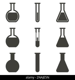 Set of objects on the theme of chemistry, flask Stock Vector