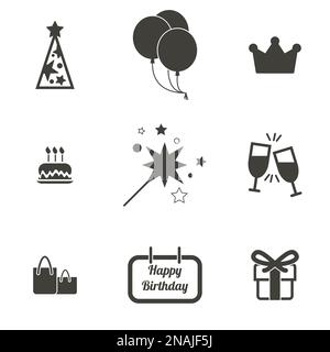 Set of objects on the theme of holiday, birthday Stock Vector