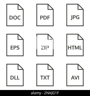 Set of objects on the theme of file Stock Vector