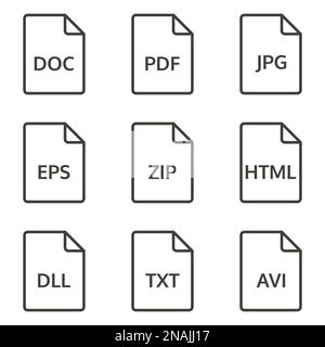 Set of objects on the theme of file Stock Vector