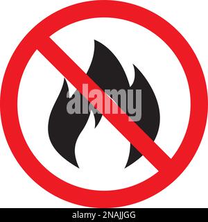 No fire sign icon. Hazard symbol. Vector illustration. Stock Vector