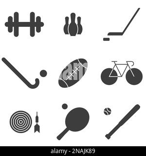Set of objects on the theme of sport, game Stock Vector