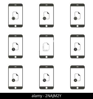 Set of objects on the theme of document icons Stock Vector