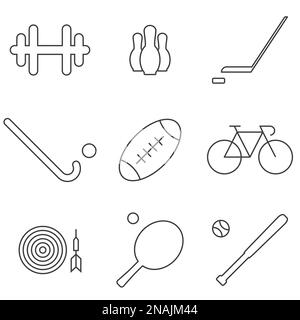 Set of objects on the theme of sport, game Stock Vector