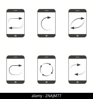 Set of objects on the theme of phone, rotate Stock Vector