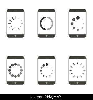 Set of objects on the theme of preloader Stock Vector