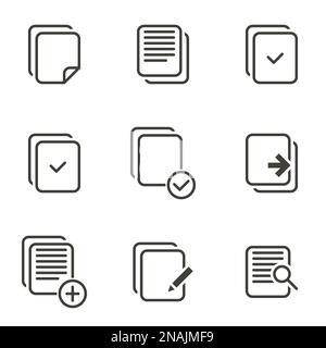 Set of objects on the theme of file document icons Stock Vector