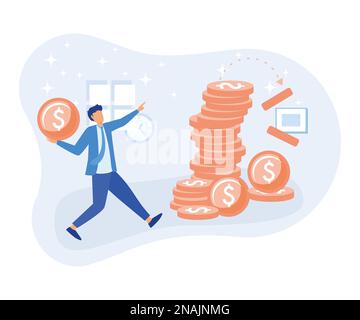 Financial crisis illustration. Characters suffering from financial loss, economical and investment problems. Stock market crash, speculative financial Stock Vector